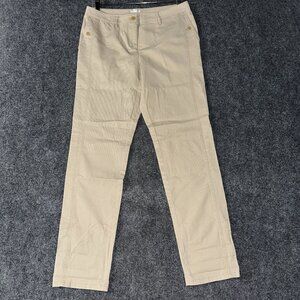 J Jill Pants Womens 8 Tan Cotton Stretch Chino Flat Front Straight Leg NEW